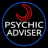 White Psychic Advisor With Logo Neon Sign