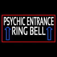 White Psychic Entrance Ring Bell Red Border Neon Sign