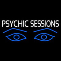 White Psychic Sessions With Blue Eye Neon Sign