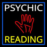 White Psychic Yellow Reading Block Palm Neon Sign