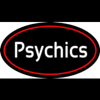 White Psychics With Oval Neon Sign