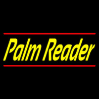 Yellow Palm Reader Red Line Neon Sign